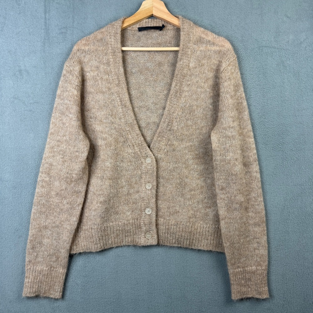 Jenni Kayne Cooper Cardigan Taupe Alpaca Wool Blend Knit Sweater Medium 10389